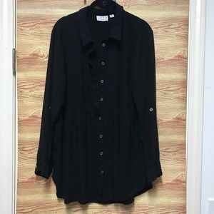 JOAN RIVERS Boyfriend peplum shirt